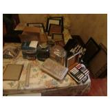 tote,picture frames,coin machine,cassettes & items