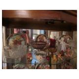 bear figurines,plates,glass compotes,glassware