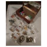 costume jewelry & wood box