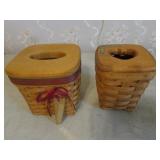 2 longaberger napkin holder baskets