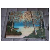 oil on canvas lake picture by Sylvester