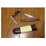 straight razor & pocketknife