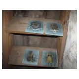 4 chalkware wall hangings
