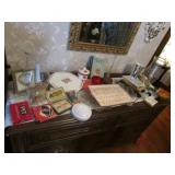 cards,temtations tray,candles,glassware & items
