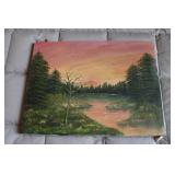oil on canvas sunset picture by Sylvester