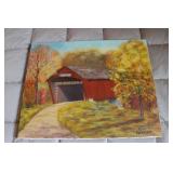 oil on canvas ellers bridge picture by R.Sylvester
