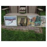 3 oil on canvas pictures incl:Valero