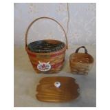 2 longaberger baskets & extra lid