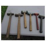 4 mallets & 2 ballpeen hammers