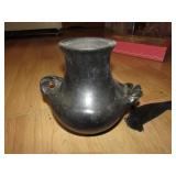 black pottery vase