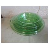 5 pc green depression bowl set