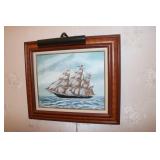 oil on canvas ship picture by Sylvester