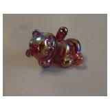 fenton red glass bear