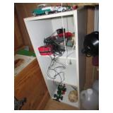 white shelf,toys & items