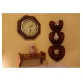 corner wall shelf,clock,stained glass strawberry