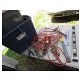 tote,ext. cord,level,hand tools,items