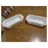 2 white glass baking pans(1 is glass bake)