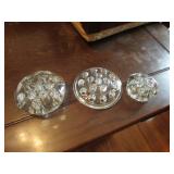 3 glass flower frogs