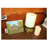 art picture,candle,picture frames