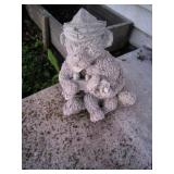 bear yard decoration & hibachi charcoal grill