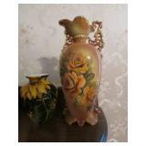 2 hand painted vases