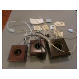 3 paperweight light stands & tags