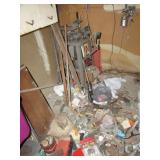 metal shelf,scrap metal & all misc items
