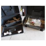 gray & black toolboxes w/pvc & cover plates