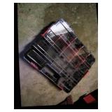 red & black plastic organizer