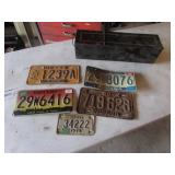 license plates & metal box