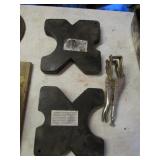 2 arbor press plates & welding visegrip