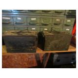 2 metal ammo boxes