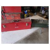 craftsman red toolbox & green turner toolbox