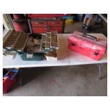 tacklebox & toolbox w/some items inside