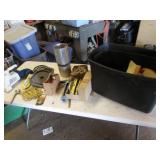 black tote,door pulls,coil,brass items & items