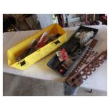 yellow toolbox,copper items & misc items