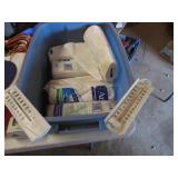 blue tote,paper towels & 2 thermometers