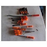 orange handled screwdrivers & prybars