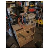 tool shop & jet  bench grinders w/wooden stand