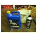 almost full anti-freeze,partial 2 cycle oil,bucket