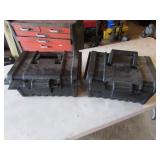 2 black toolboxes & misc tools inside