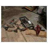 cantainers,misc tools & miter saw