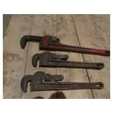 3 pipe wrenches incl:ridgid