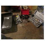 black tub,2 dremels,drill bits & items