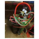 2 welding tanks,dolly & cutting torch