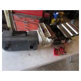 toolbox & tacklebox w/electrical items inside