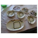 4 redwing dishes & 3 dishes