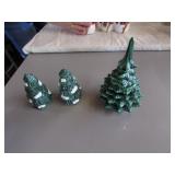 christmas tree lighter/ashtray & salt n peppers