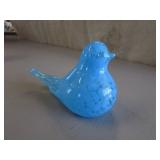 blue glass bird (unmarked)