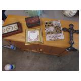 barometer,metal cross & decorations